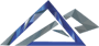 A blue and white triangle with a black background