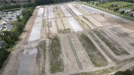 A large field of different types of land.