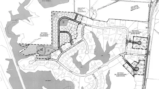 A map of the site plan for a new residential community.