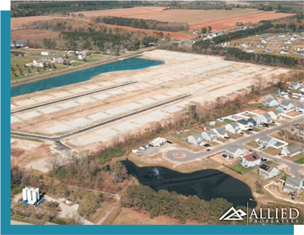 An aerial view of a large industrial area.